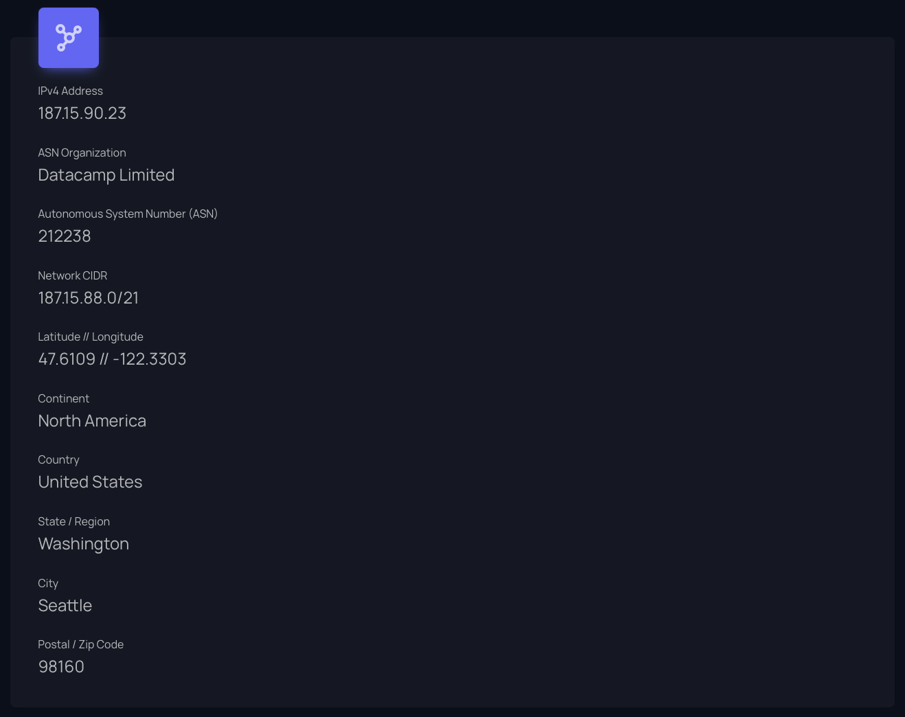 IP Geo Intel screenshot